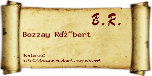 Bozzay Róbert névjegykártya